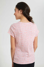 Load image into Gallery viewer, Redtag-Pink-Ditsy-Jacquard-Top-All-Over-Prints-Senior-Girls-9 to 14 Years
