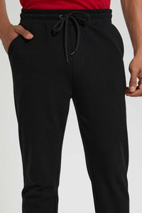 Redtag-Black-Pique-Jog-Pant-Joggers-Men's-