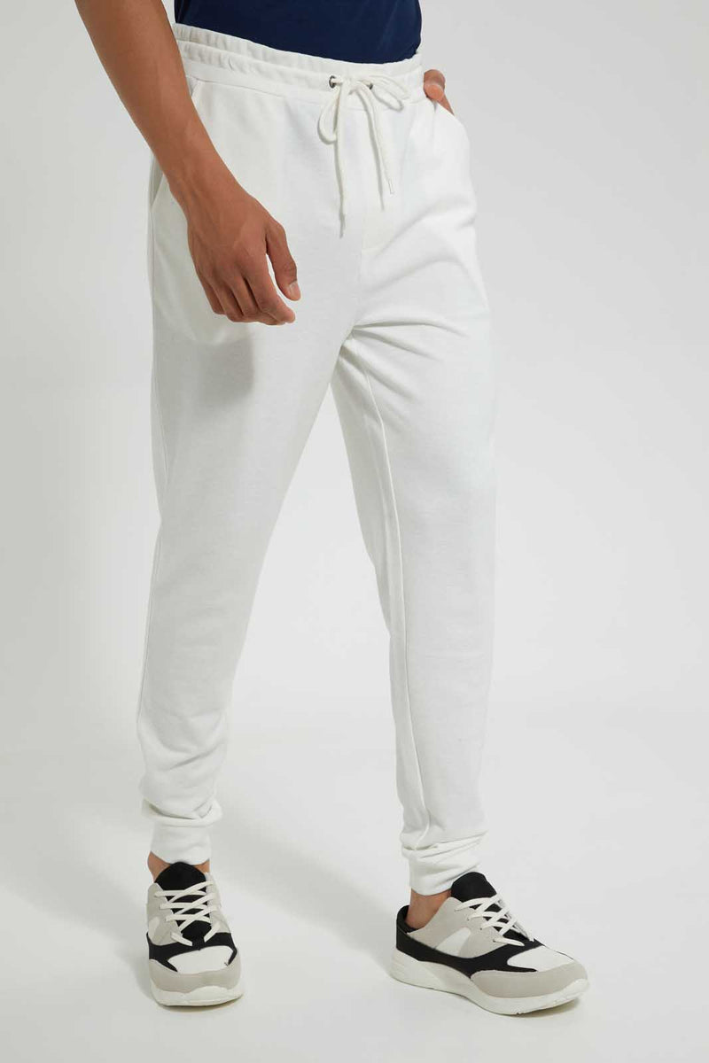 Redtag-White-Pique-Jog-Pant-Joggers-Men's-