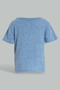 Redtag-Blue-And-Pink-Snow-Yarn-T-Shirt-(2-Pack)-Plain-Infant-Boys-3 to 24 Months