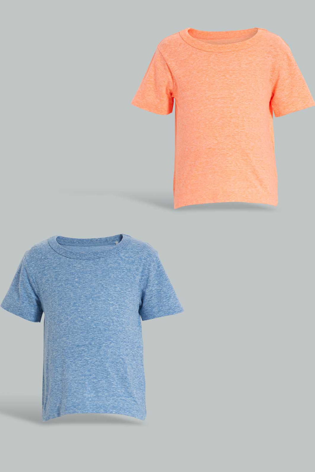 Redtag-Blue-And-Pink-Snow-Yarn-T-Shirt-(2-Pack)-Plain-Infant-Boys-3 to 24 Months