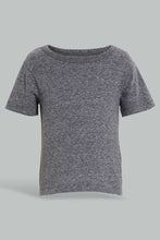 Load image into Gallery viewer, Redtag-Navy-And-Ecru-Snow-Yarn-T-Shirt-(2-Pack)-Plain-Infant-Boys-3 to 24 Months
