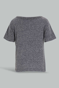 Redtag-Navy-And-Ecru-Snow-Yarn-T-Shirt-(2-Pack)-Plain-Infant-Boys-3 to 24 Months