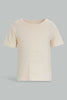 Redtag-Navy-And-Ecru-Snow-Yarn-T-Shirt-(2-Pack)-Plain-Infant-Boys-3 to 24 Months