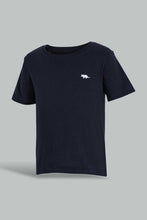 Load image into Gallery viewer, Redtag-Navy-And-White-Slub-T-Shirt-(2-Pack)-Plain-Infant-Boys-3 to 24 Months

