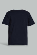Load image into Gallery viewer, Redtag-Navy-And-White-Slub-T-Shirt-(2-Pack)-Plain-Infant-Boys-3 to 24 Months
