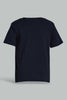 Redtag-Navy-And-White-Slub-T-Shirt-(2-Pack)-Plain-Infant-Boys-3 to 24 Months