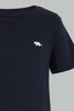 Redtag-Navy-And-White-Slub-T-Shirt-(2-Pack)-Plain-Infant-Boys-3 to 24 Months