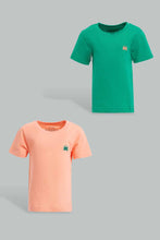 Load image into Gallery viewer, Redtag-Pink-And-Green-Slub-T-Shirt-(2-Pack)-Category:T-Shirts,-Colour:Pink,-Filter:Infant-Boys-(3-to-24-Mths),-INB-T-Shirts,-New-In,-New-In-INB-APL,-Non-Sale,-S22C,-Section:Kidswear,-VLM-Infant-Boys-
