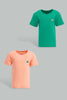 Redtag-Pink-And-Green-Slub-T-Shirt-(2-Pack)-Category:T-Shirts,-Colour:Pink,-Filter:Infant-Boys-(3-to-24-Mths),-INB-T-Shirts,-New-In,-New-In-INB-APL,-Non-Sale,-S22C,-Section:Kidswear,-VLM-Infant-Boys-