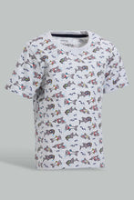 تنزيل الصورة على معرض الصور، Redtag-Grey-Shark-Printed-Ss-T-Shirt-All-Over-Prints-Infant-Boys-3 to 24 Months
