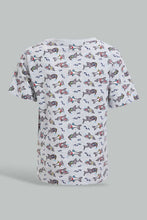 تنزيل الصورة على معرض الصور، Redtag-Grey-Shark-Printed-Ss-T-Shirt-All-Over-Prints-Infant-Boys-3 to 24 Months
