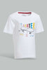 Redtag-White-Skar-Ss-T-Shirt-Graphic-Prints-Infant-Boys-3 to 24 Months