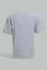 Redtag-Grey-Beach-Ss-T-Shirt-Graphic-Prints-Infant-Boys-3 to 24 Months