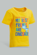 Load image into Gallery viewer, Redtag-Yellow-Dino-Ss-T-Shirt-Graphic-T-Shirts-Infant-Boys-3 to 24 Months
