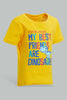 Redtag-Yellow-Dino-Ss-T-Shirt-Graphic-T-Shirts-Infant-Boys-3 to 24 Months