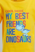 Load image into Gallery viewer, Redtag-Yellow-Dino-Ss-T-Shirt-Graphic-T-Shirts-Infant-Boys-3 to 24 Months
