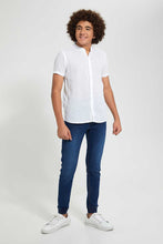 تنزيل الصورة على معرض الصور، Redtag-White-Short-Sleeve-Shirt-Casual-Shirts-Senior-Boys-9 to 14 Years
