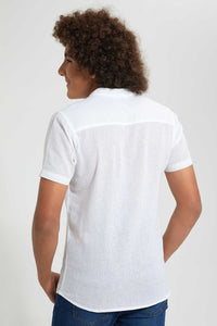 Redtag-White-Short-Sleeve-Shirt-Casual-Shirts-Senior-Boys-9 to 14 Years