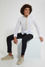 تنزيل الصورة على معرض الصور، Redtag-White-Long-Sleeve-Shirt-Casual-Shirts-Senior-Boys-9 to 14 Years
