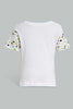 Redtag-White-Splatter-Tshirt-And-Black-Short-Basic-Casual-Set-Sets-Infant-Boys-3 to 24 Months