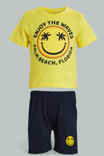 تنزيل الصورة على معرض الصور، Redtag-Lemon-Tshirt-With-Navy-Short-Casual-Set-Sets-Infant-Boys-3 to 24 Months
