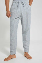 تنزيل الصورة على معرض الصور، Redtag-White-With-Blue-Stripes-Pyjama-Bottom-Pyjama-Bottoms-Men&#39;s-
