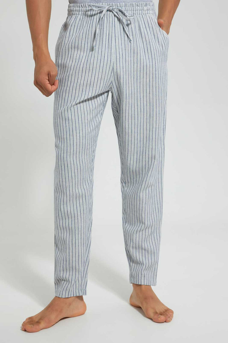 Redtag-White-With-Blue-Stripes-Pyjama-Bottom-Pyjama-Bottoms-Men's-