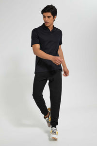 Redtag-Black-Pique-Jog-Pant-Joggers-Men's-