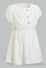 Redtag-Off-White-All-Over-Schiffli-Front-Buttons-Dress-Dresses-Infant-Girls-3 to 24 Months