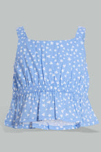 Load image into Gallery viewer, Redtag-Blue-Floral-Aop-Top-And-Skirt-Sets-Infant-Girls-3 to 24 Months
