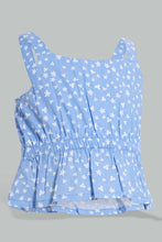 Load image into Gallery viewer, Redtag-Blue-Floral-Aop-Top-And-Skirt-Sets-Infant-Girls-3 to 24 Months
