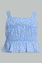 Load image into Gallery viewer, Redtag-Blue-Floral-Aop-Top-And-Skirt-Sets-Infant-Girls-3 to 24 Months
