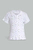 Redtag-Purple/Whitefloral-Print-Collared-Top-Category:T-Shirts,-Colour:Assorted,-Filter:Senior-Girls-(9-to-14-Yrs),-GSR-T-Shirts,-New-In,-New-In-GSR,-Non-Sale,-S22D,-Section:Kidswear,-TBL-Senior-Girls-