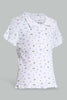 Redtag-Purple/Whitefloral-Print-Collared-Top-Category:T-Shirts,-Colour:Assorted,-Filter:Senior-Girls-(9-to-14-Yrs),-GSR-T-Shirts,-New-In,-New-In-GSR,-Non-Sale,-S22D,-Section:Kidswear,-TBL-Senior-Girls-