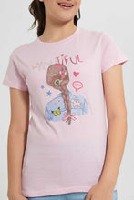 تنزيل الصورة على معرض الصور، Redtag-Pink-Basic-T-Shirt-Graphic-T-Shirts-Senior-Girls-9 to 14 Years
