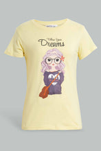 تنزيل الصورة على معرض الصور، Redtag-Yellow-Basic-T-Shirt-Graphic-T-Shirts-Senior-Girls-9 to 14 Years
