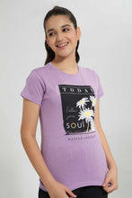 تنزيل الصورة على معرض الصور، Redtag-Purple-Basic-T-Shirt-Graphic-T-Shirts-Senior-Girls-9 to 14 Years
