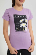 تنزيل الصورة على معرض الصور، Redtag-Purple-Basic-T-Shirt-Graphic-T-Shirts-Senior-Girls-9 to 14 Years
