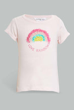 Load image into Gallery viewer, Redtag-Pink-Rainbow-Artwork-T-Shirt-Embellished-T-Shirts-Infant-Girls-3 to 24 Months
