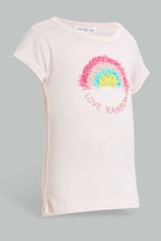 Load image into Gallery viewer, Redtag-Pink-Rainbow-Artwork-T-Shirt-Embellished-T-Shirts-Infant-Girls-3 to 24 Months
