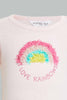 Redtag-Pink-Rainbow-Artwork-T-Shirt-Embellished-T-Shirts-Infant-Girls-3 to 24 Months
