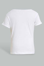 Load image into Gallery viewer, Redtag-White-Floral-Artwork-T-Shirt-Embellished-T-Shirts-Infant-Girls-3 to 24 Months
