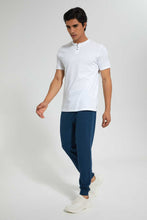 تنزيل الصورة على معرض الصور، Redtag-White-Henley-T-Shirt-Plain-Men&#39;s-
