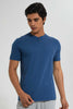 Redtag-Blue-Henley-T-Shirt-Plain-Men's-