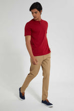 تنزيل الصورة على معرض الصور، Redtag-Red-Henley-T-Shirt-Plain-Men&#39;s-
