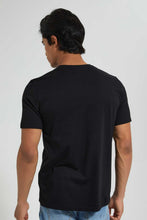 تنزيل الصورة على معرض الصور، Redtag-Black-Henley-T-Shirt-Plain-Men&#39;s-
