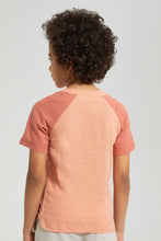 Load image into Gallery viewer, Redtag-Brown-Raglan-Qtr-Shirt-Casual-Shirts-Boys-2 to 8 Years
