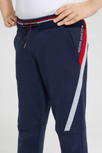 Load image into Gallery viewer, Redtag-Grey-Rib-Stripe-Interlock-Track-Pant-Joggers-Boys-2 to 8 Years
