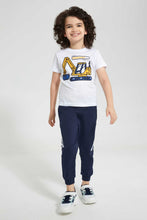 Load image into Gallery viewer, Redtag-Grey-Rib-Stripe-Interlock-Track-Pant-Joggers-Boys-2 to 8 Years
